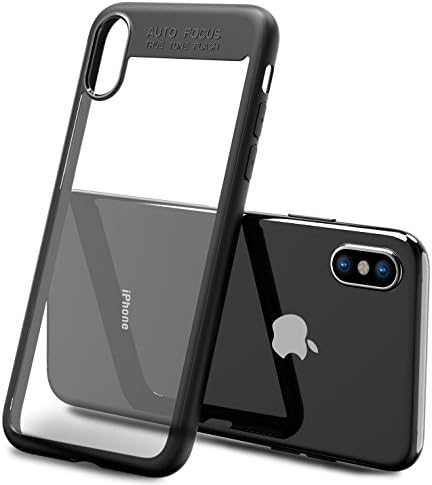 iPhone X Case,Weideworld Shock Absorption Anti-Scratch PC Clear Back and Soft Silicone Protective Cover Case for iPhone X Black
