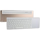 Cooper Cases(TM) SlimKey Universal Bluetooth Keyboard w/ Touchpad in White/Gold (US English QWERTY Layout, Multi-Touch Gestures)