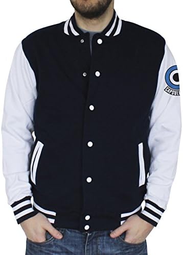 Dragon Ball Capsule Corp Men&rsquo;s Teddy Jacket Navy Blue/White