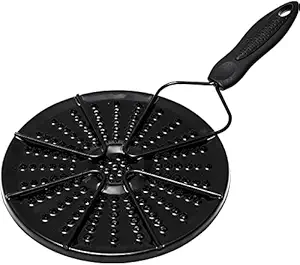 JULEX Heat Diffuser - Family Cast Iron Heat Spreader Plate, Heat Diffuser for Glass Cooktop, Heat Diffuser for Gas Stovetop, Induction Diffuser (Black)