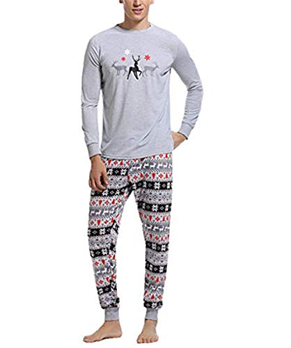 Preisvergleich Produktbild Swallowuk Weihnachten Pyjamas Weihnachts Nachtwäsche Xmas Elch Schlafanzug Lange Ärmel Sleepwear Langarmshirt Sweater Set Familie Kleidung (4T, Grau)