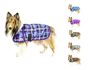 cuteNfuzzy Arctic Purple Plaid Super Tough 1200D Dog Coat Insulated with 2 Year Limited Warranty, X-Large