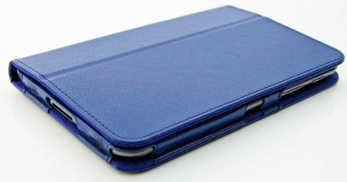 Design 7.0 Tab 2 Tasche SAMSUNG GALAXY TAB 2 7.0 P3100 P3110 Hülle Schutz Etui Tasche Cover Case mit Ständerfunktion (Dunkelblau) - 4