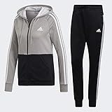 Slim Fit adidas Damen Game Time Trainingsanzug, Solid Grey/Black/White, S