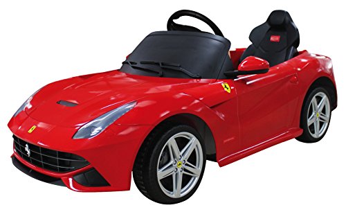 Flying Gadgets Licensed Ferrari F12 Ride-On-Car for Children with Remote Control (RC) for Override, Working Sounds & Lights - RED