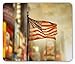 Produktbild WYICPLO United States Mouse Pad, American Flag Waving in City National Independence Day Celebration Theme, Standard Size Rectangle Non-Slip Rubber Mousepad, Sepia Red Blue