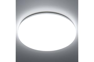 Aigostar Modern Flush LED Ceiling Light, 18W 2100lm, IP54 Waterproof, 6500K, 136W Equivalent for Kitchen, Bedroom