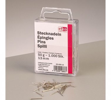 Stecknadeln vernickelt 10mm für Pailletten ca.50g / in der Kunststoffdose