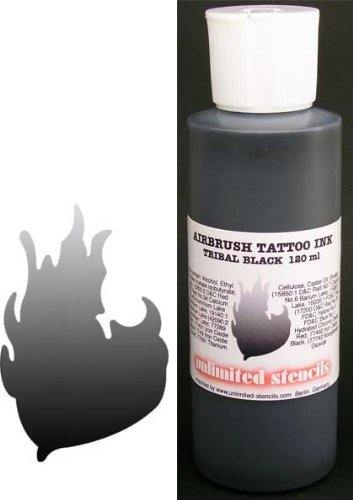 UNLIMITED STENCILS Airbrush-Tattoo-Farbe 120 ml TRIBAL BLACK