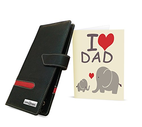 TIED RIBBONS Birthday Gift for Best Dad Faux Leather Cheque Book Holder with Greeting Card(Multicolor)