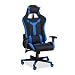 Produktbild Relaxdays Gaming Stuhl XR10, Schreibtischstuhl f. Gamer, PC Gaming Chair m. Rückenkissen, 120 kg belastbar, schwarz-blau