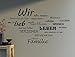 Produktbild Wandtattoo Spruch WIR Familie Wandaufkleber Wohnzimmer Sprüche 100x63cm B388 (schwarz)