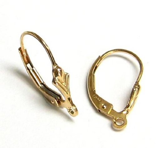 14 K Gold Filled Fleur de Lis Fleur Dormeuses Boucles d’oreilles connecteur