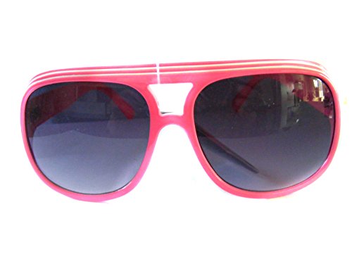 Preisvergleich Produktbild Unisex Herren / Damen Sonnenbrille pinker Rahmen mit weißen Streifen verspiegelt 40116