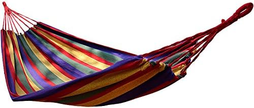 GOUQIN Hammocks Outdoor Double Swing Indoor Household Use Adult Quarters Lift Children Hammocks, Red ,200*150Cm