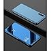 Produktbild Spiegel Hülle für Huawei P20 Pro,Flip Handyhülle für Huawei P20 Pro,Leeook Kreativ Edel Spiegel Mirror Bewirken Metall Galvanisieren Klar Durchsichtig Transparent Aussicht View PC Vorderseite Ultradünn Schutz Kunstleder Wallet Handytasche Schutzhülle Brieftasche Etui im Bookstyle mit Ständerfunktion für Huawei P20 Pro + 1 x Schwarz Eingabestift-Blau