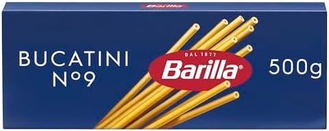 Barilla Pasta Bucatini N.9, Pasta Lunga di Semola di Grano Duro, I Classici, Tempo di Cottura 8 Minuti, Confezione da 500g