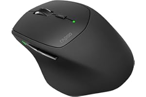 Rapoo Bezprzewodowa mysz optyczna MT550 (Bluetooth 3.0/4.0, 1600 DPI, 7 przycisków, rolka przewijania, nano odbiornik USB A) czarny