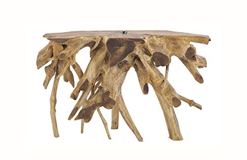 Console 120 cm en Racine de Teck - Meuble Style Exotique,Cosy Naturel, Chalet Chic - THEKKU 2