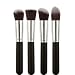 Ularmo Women 4 Pcs Black Synthetic Kabuki Flat Foundation Brush
