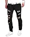 Produktbild Minetom Sommer Herren Mode Casual Lange Jeans Hose Straight Slim Fit Destroyed Zerrissen Jeans mit Taschen Freizeithosen (EU L, Schwarz)