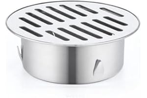 ZYWUOY Siphon De Sol Rond en Acier Inoxydable, Grille De Goutte, Filtre Anti-Encrassement, Outils De Maison pour Balcon, Cour,Siphon De Sol pour Toit, Terrasse, Jardin ExtéRieur (ø90 mm)