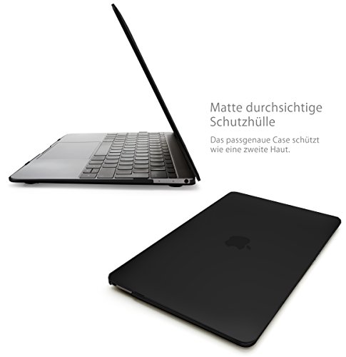 MyGadget MacBook 12 Zoll Retina *Matt* Case Hülle – Apple Model ab 2015 (A1534) durchsichtige Plastik Tasche Mac Schutzhülle Hartschale Cover in Schwarz - 4