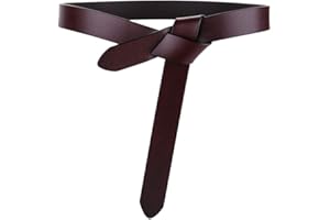TOEECY Ceinture Nœud Cuir Véritable Élégante Accessoire Femme Ajustable Taille Haute Qualité Minimaliste Classique Noire
