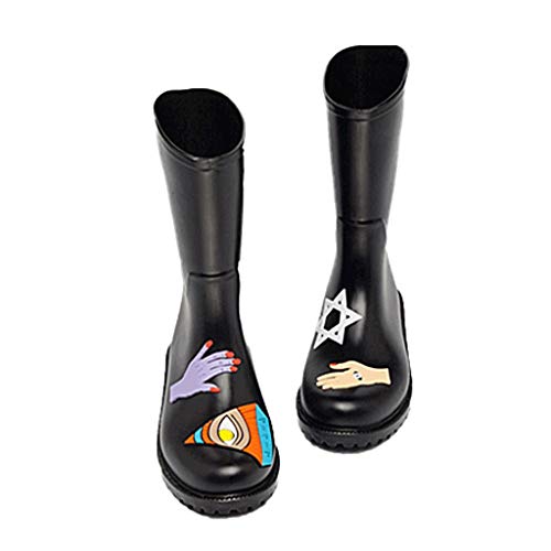Preisvergleich Produktbild wasserdichte Regenschuhe Regenstiefel Wasser Schuhe Knöchel Mittelrohr rutschfeste Stiefel for Männer Frau (Color : Pyramid, Size : 35)