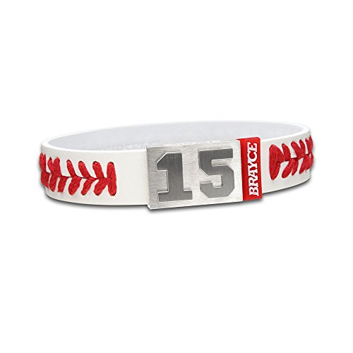 BRAYCE® Baseball Bracelet with Your Jersey Number 00-99 I Durable Like a Baseball Bat