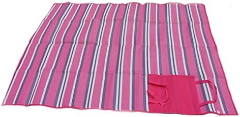 Red Stripe Lattice Waterproof Sandproof Camping Picnic Blanket Beach Mats,Pink