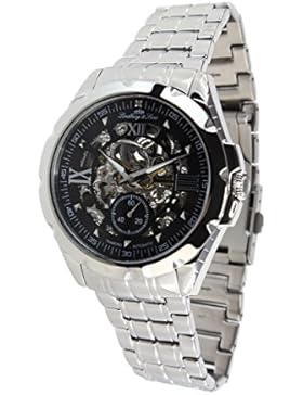 Lindberg&Sons - SK14H026 - wrist watch for men - skeleton - automatic movement - analog display - stainless steel...