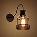 Produktbild DE- Boden Eisen Käfig Wandleuchte Retro Loft Korridor Lampe Licht Badezimmer Mauer Wandlampen Applikation arandela , E