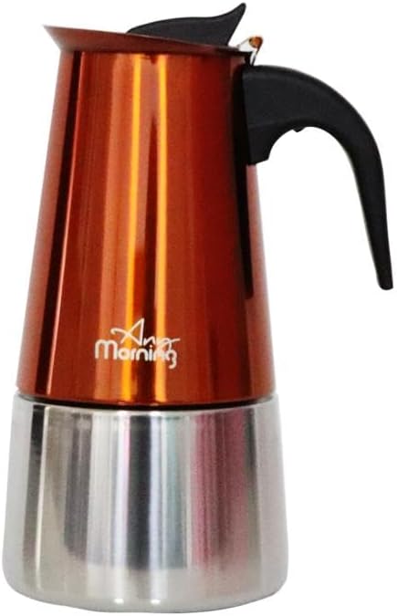 Any Morning 300 ml Paslanmaz Çelik Moka Pot İndüksiyon Uyumlu Bakır Rengi FE001-6