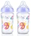 Nuby Natural Touch 260ml SoftFlex Natural Nurser (Pink Decoration) Twin Pack