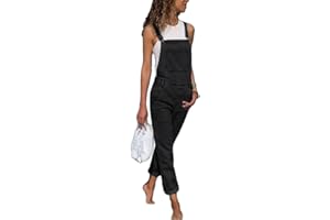 Yesgirl Damen Latzhose Sommer Jeanslatzhose Ärmellos Baggy Jumpsuit Overall Destroyed Vintage Jeans Playsuit Fashion Jeans Trägerhose Romper Loose Lange Hose