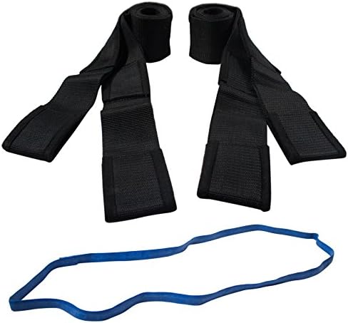Forearm Forklift L74995PMSFRB Black Lifting and Moving Straps with Free Mover's Rubber Band