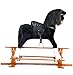 The 1 for U Black Rocking Horse Shadow with Blue Blanket and Nose Bag