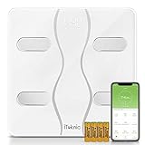 iTeknic Bluetooth Body Fat Scales, 13 Body Composition Measurement Monitor Digital Wireless Bathroom Health Analyzer with Smart Bluetooth APP, Larger Surface, FDA Approved,180 kg / 396lb