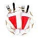 Produktbild Bogget Mini Weihnachtsmützen, Red Santa Hat Vlies Weihnachtsmütze Besteckhalter Gabel Löffel Tasche Weihnachtsflasche Dekoration