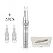 Produktbild Dermapen,Derma Roller microneedling pen 0,25-2,0 mm einstellbar Cellulite Narben Dermastamp incl. 2x Aufsatz mit 12 Micronadeln(USB/Wiederaufladbar)