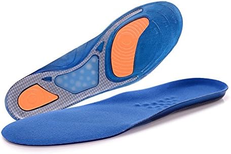 Gel Sports Insoles UK Size 5 - 13 Suitable for Work Boots Hiking Running Trainers Foot Support Heel Shoe Inserts (Men's size 8-13)