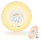 Wake-up Light LED Lichtwecker, Mxtechnic Sonnenaufgang Wecker Nachtlicht Nachttischlampe mit Naturgeräuschen und FM Radio, 10 Wählbare Helligkeit & 6 Farblicht,ein Geschenk für Freunde ,Kinder oder Erwachsene