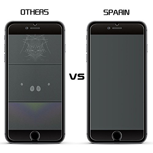 [2 Pack] SPARIN iPhone 7 Screen Protector [NOT Edge to Edge], Tempered Glass Screen Protector for iPhone 7 with [Lifetime Warranty] [Bubble Free Install] [2.5D Curved Edge] [HD Clear] for iPhone 7 / 6s / 6.