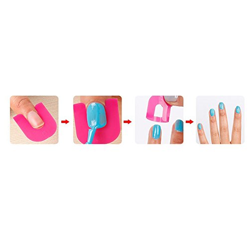 Contever® Wiederverwendbare 10 Größen Paket 26pcs Nagel Abziehen Nagellackentferner Anti Überlauf Kleber Nägel Rand Schutzbarriere Der Haut Nagellack Schablonen - 3