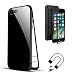 Produktbild Tophie iPhone 7/8 Fall, Ultra Thin Magnetic Phone Case Eingebaute Metall Magnetische Adsorption Gehäuse Gehärtetem Glas Abdeckung Für IPhone 7/8 (Volles Schwarz)