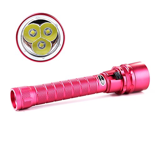 Pellor wasserdicht Taschenlampe Tauchlampe CREE XM-L T6 LED 4000Lm 100m vollig Wasserdicht Electrodeless Dimming wiederaufladbare Taschenlampe mit 2 x 18650 Akku Unterwasser Led Pellor Tauchlampe CREE XM-L T6 LED diving led Wasserdicht Tauchen Lampe - 2