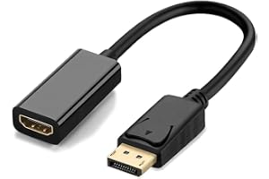 Sh. 4K DisplayPort till HDMI Adapter, DP till HDMI-omvandlare (Enkelriktad) | för PC eller bärbar dator med DisplayPort till HDMI-skärm, TV eller projektor