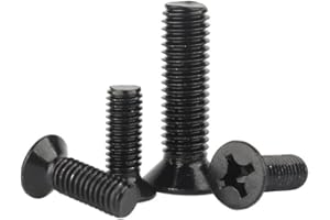 ORANXIN M3 x 16mm 50 Pcs Cruz Pernos avellanados Acero inoxidable 304 Negro Zinc Cabeza plana Pernos Tornillos de máquina Métrico Ferretería