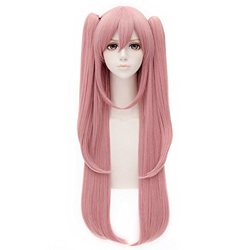 Preisvergleich Produktbild Pink 80CM Straight Cosplay Wig + Two 60CM Ponytails
